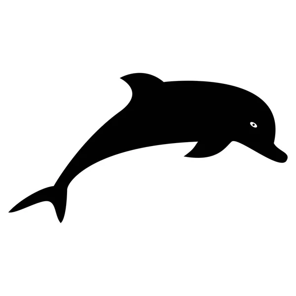 Dolphin the black color icon . — Stock Vector