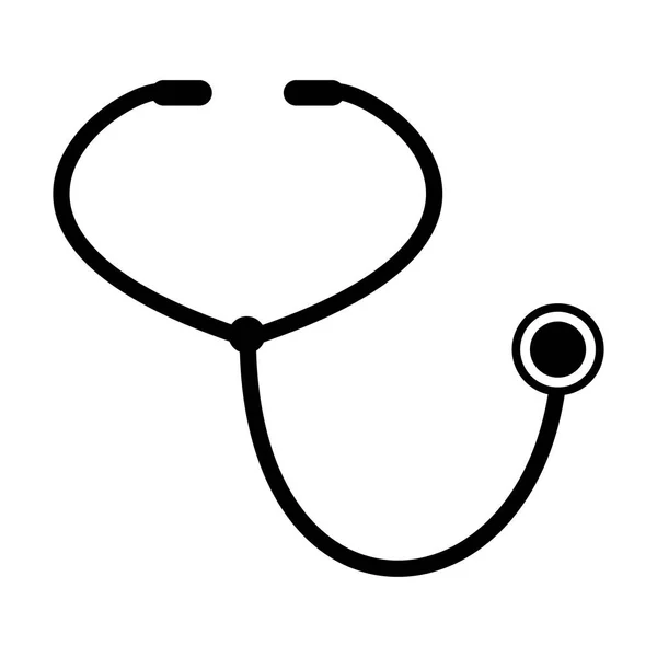 Stetoscopio l'icona di colore nero  . — Vettoriale Stock