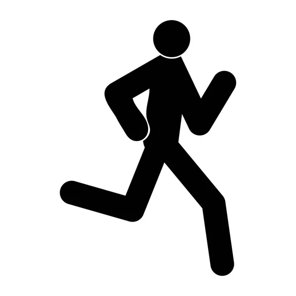 Hombre corriendo - pegue el icono de color negro  . — Archivo Imágenes Vectoriales