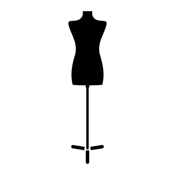 Suporte de moda, manequim torso feminino o ícone de cor preta  . — Vetor de Stock