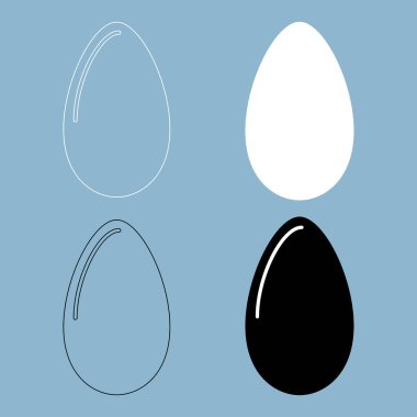 Yumurta siyah ve beyaz renk simgesi .