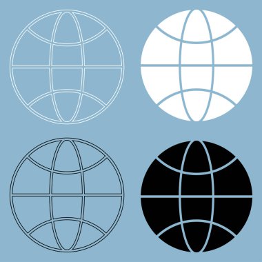 Dünya siyah ve beyaz renk simgesi .