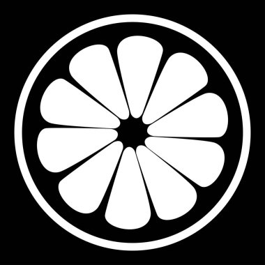 Limon dilim beyaz renk simgesi .