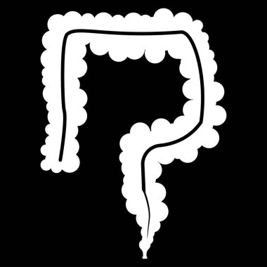 Bağırsak beyaz renk simgesi .