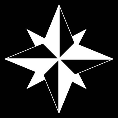 Rüzgar gülü beyaz renk simgesi .