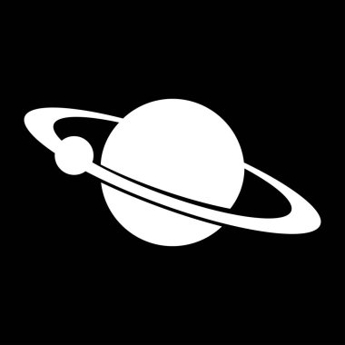 Gezegen halkası beyaz renk simgesi üzerinde uydu .