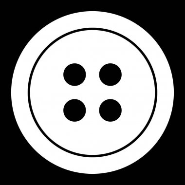 Giyim düğmesini beyaz renk simgesi .