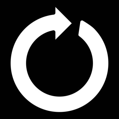 Daire ok beyaz renk simgesi .