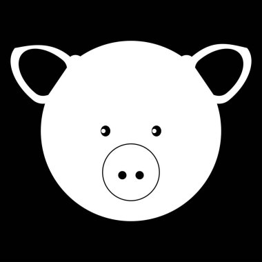 Domuz kafası beyaz renk simgesi .