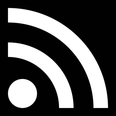 Haber çizgi işareti beyaz renk simgesi .