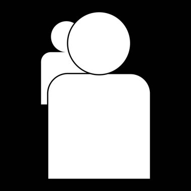 İnsanlar ya da iki avatar beyaz renk simgesi .