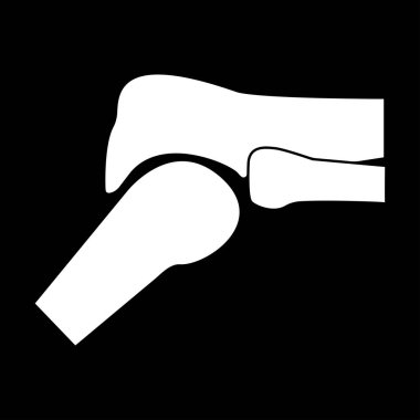 Diz eklemi beyaz renk simgesi .