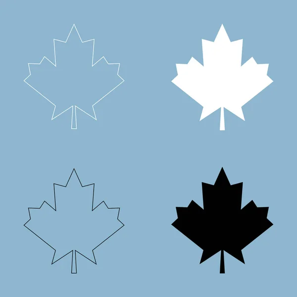 Maple leaf  the black and white color icon . — Stock Vector