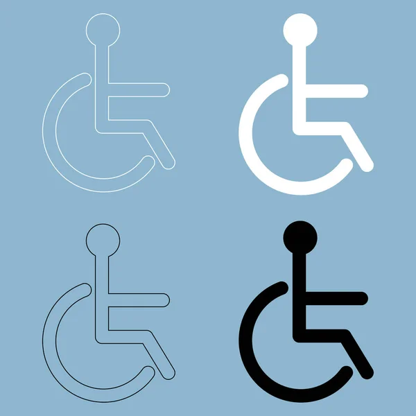 Sign of the disabled  the black and white color icon . — Stock Vector