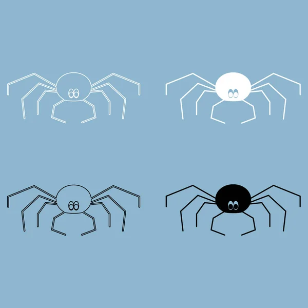 거미 흑백 색 아이콘 . — 스톡 벡터