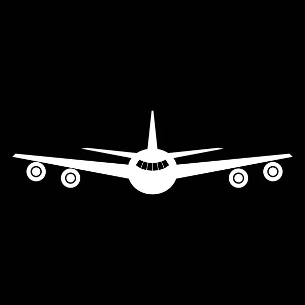 Avión el icono de color blanco  . — Vector de stock