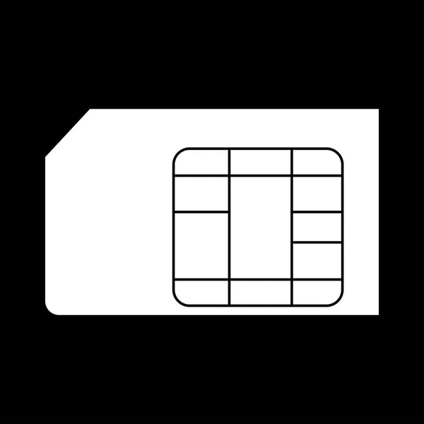 Cartão SIM o ícone de cor branca  . — Vetor de Stock