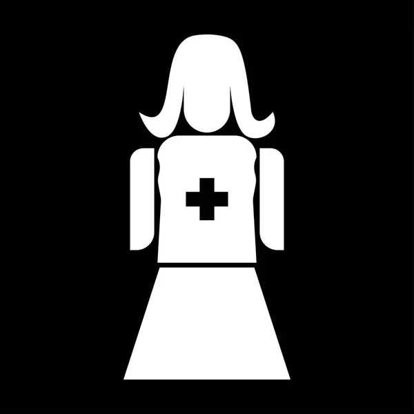 Enfermera el icono de color blanco  . — Vector de stock