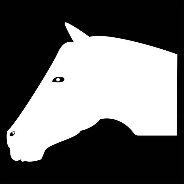 Hästhuvud ikonen vit färg . — Stock vektor
