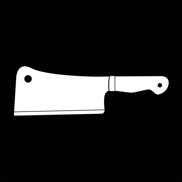 Cuchillo de carne el icono de color blanco  . — Vector de stock