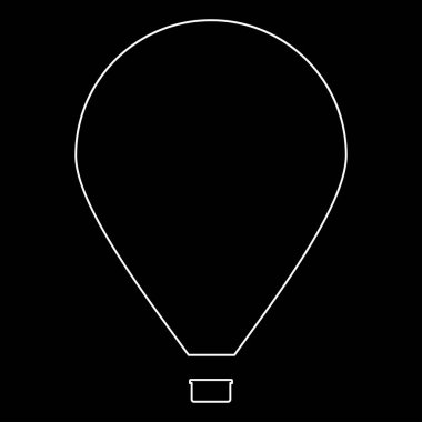 Sıcak hava balonu beyaz yol simgesi .