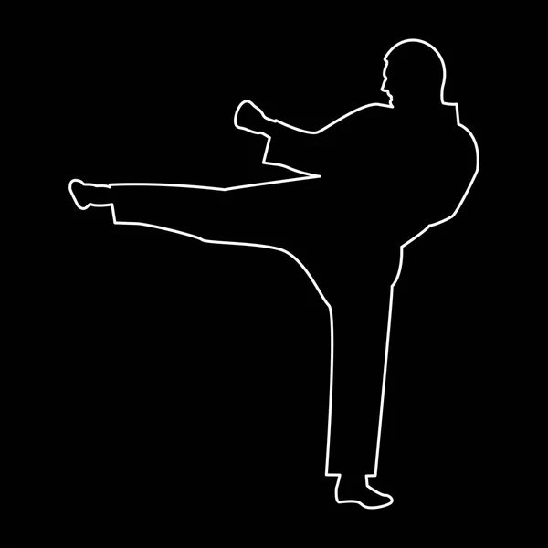 Karate-Mann die Ikone des weißen Weges . — Stockvektor