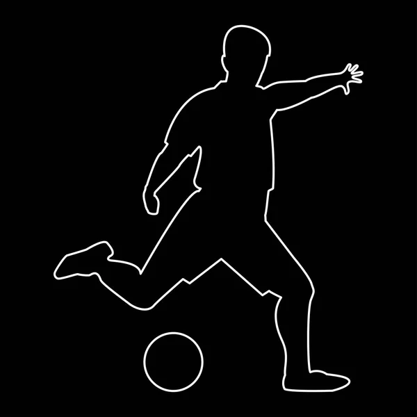 Voetballer het witte pad-pictogram . — Stockvector