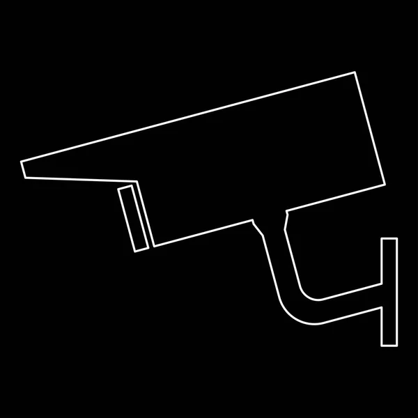 Surveillance vidéo l'icône du chemin blanc  . — Image vectorielle