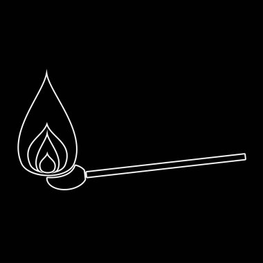 Kibriti beyaz yol simgesi .