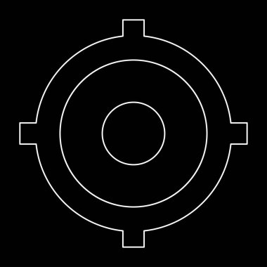 GPS beyaz yol simgesi anahat .