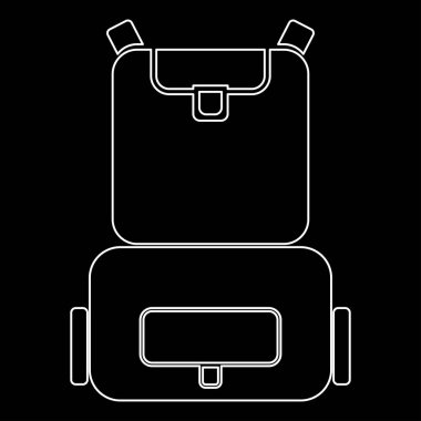 Sırt çantası beyaz yol simgesi .