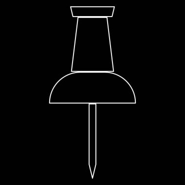 İğneye beyaz yol simgesi .