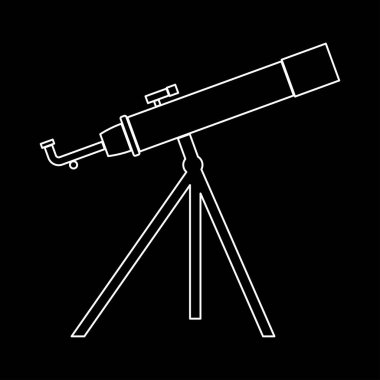 Beyaz yol simgesi teleskop .