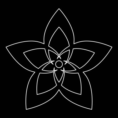 Çiçek beyaz yol simgesi .