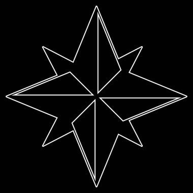 Rüzgar gülü beyaz yol simgesi .