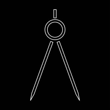 Çift of pergel beyaz yol simgesi .