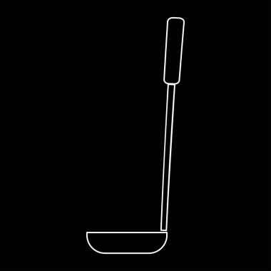 Çorba Kepçe beyaz yol simgesi .