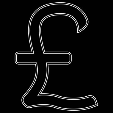Pound sterling beyaz yol simgesi .