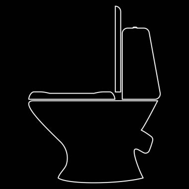 Klozet beyaz yol simgesi .