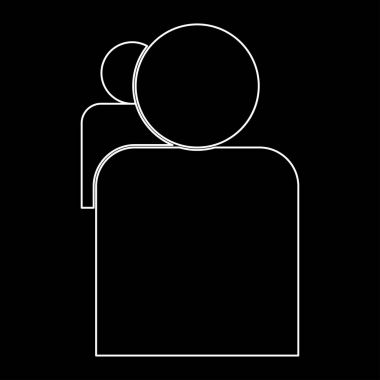 İnsanlar ya da iki avatar beyaz yol simgesi .