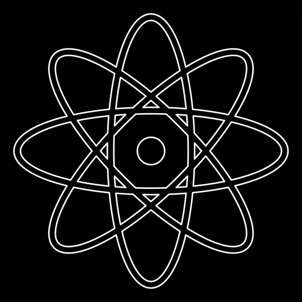 Atom το εικονίδιο λευκό μονοπάτι . — Διανυσματικό Αρχείο