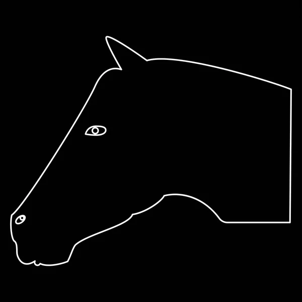 Cabeza de caballo el icono del camino blanco  . — Vector de stock