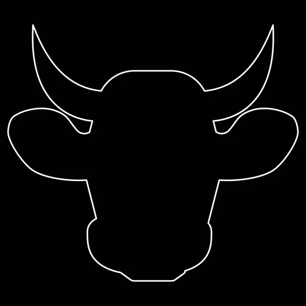 Cow huvud ikonen vita sökväg . — Stock vektor