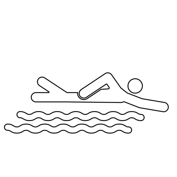 Swimming person stick icon . — Stock Vector