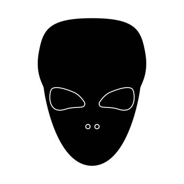 Dünya dışı yabancı yüz ya da baş siyah renk simgesi .