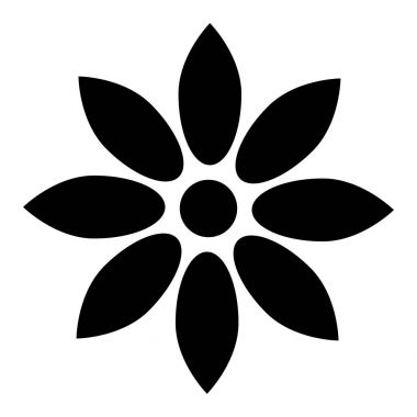 Çiçek siyah renk simgesi .