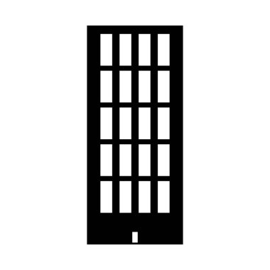 Siyah renk simgesi bina gökyüzü kule .