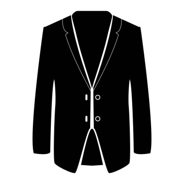 İş takım elbise siyah renk simgesi .