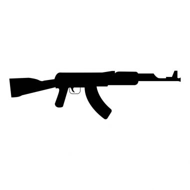 Saldırı tüfeği siyah renk simgesi .