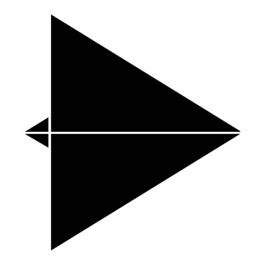 Kağıt Uçak siyah renk simgesi .